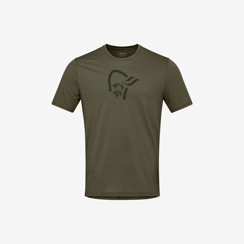 Norröna femund equaliser merino T- Shirt M's Olive Night